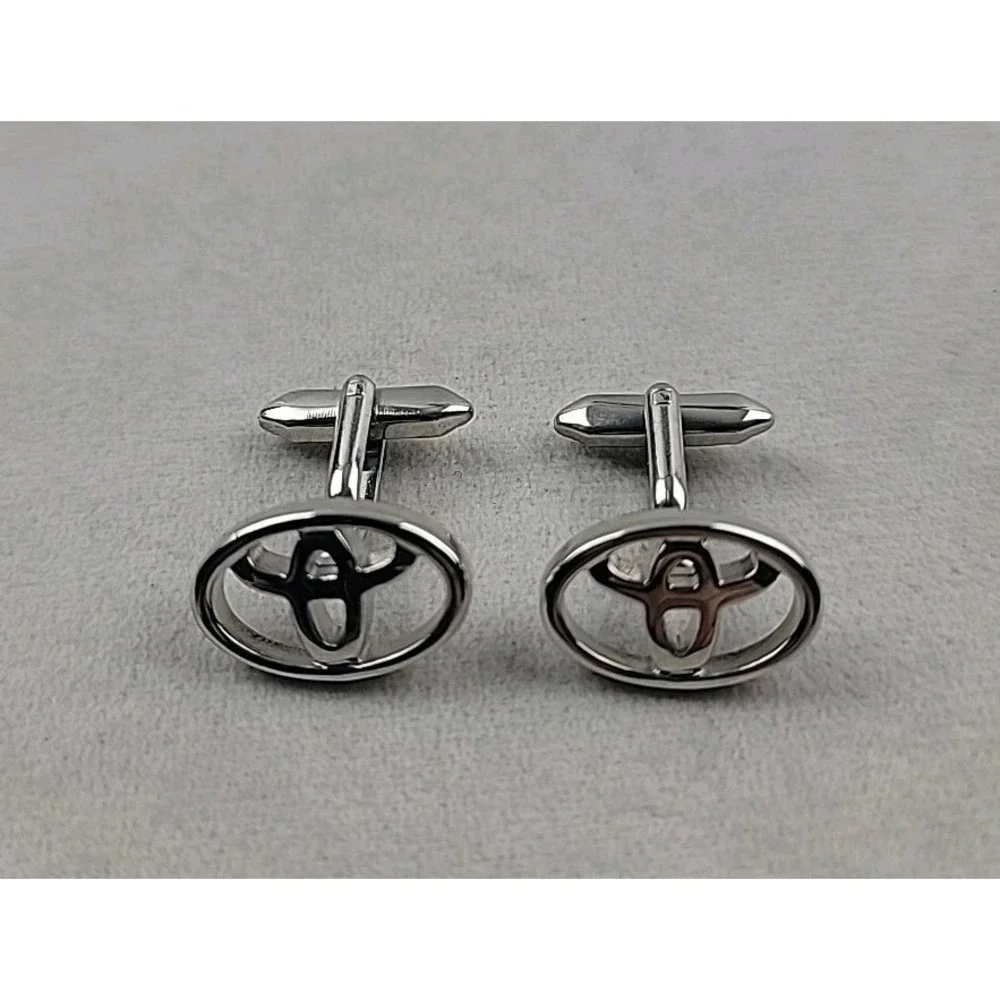 Silver Cut Out TOYOTA Sports Car‎ Racing Cufflinks